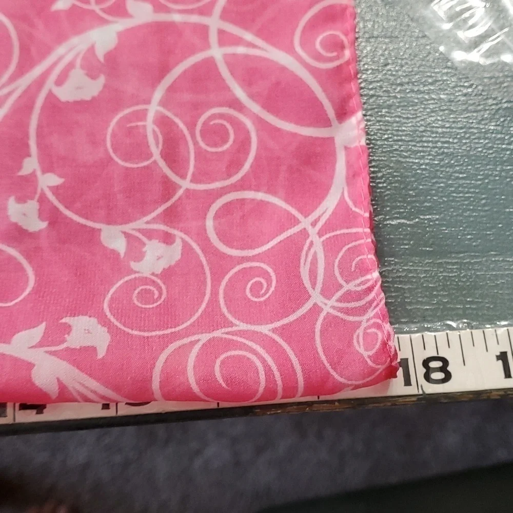 Infinity scarg, pink with white print. Chiffon‎ cotton. LAVELLO.
